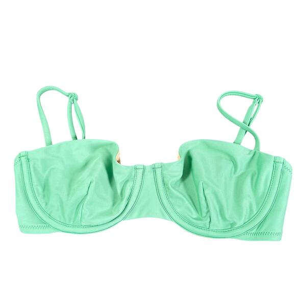 NWT J. Crew Women's Green Solid Balconette Underwire Bikini Top Size 32C - Picture 1 of 7